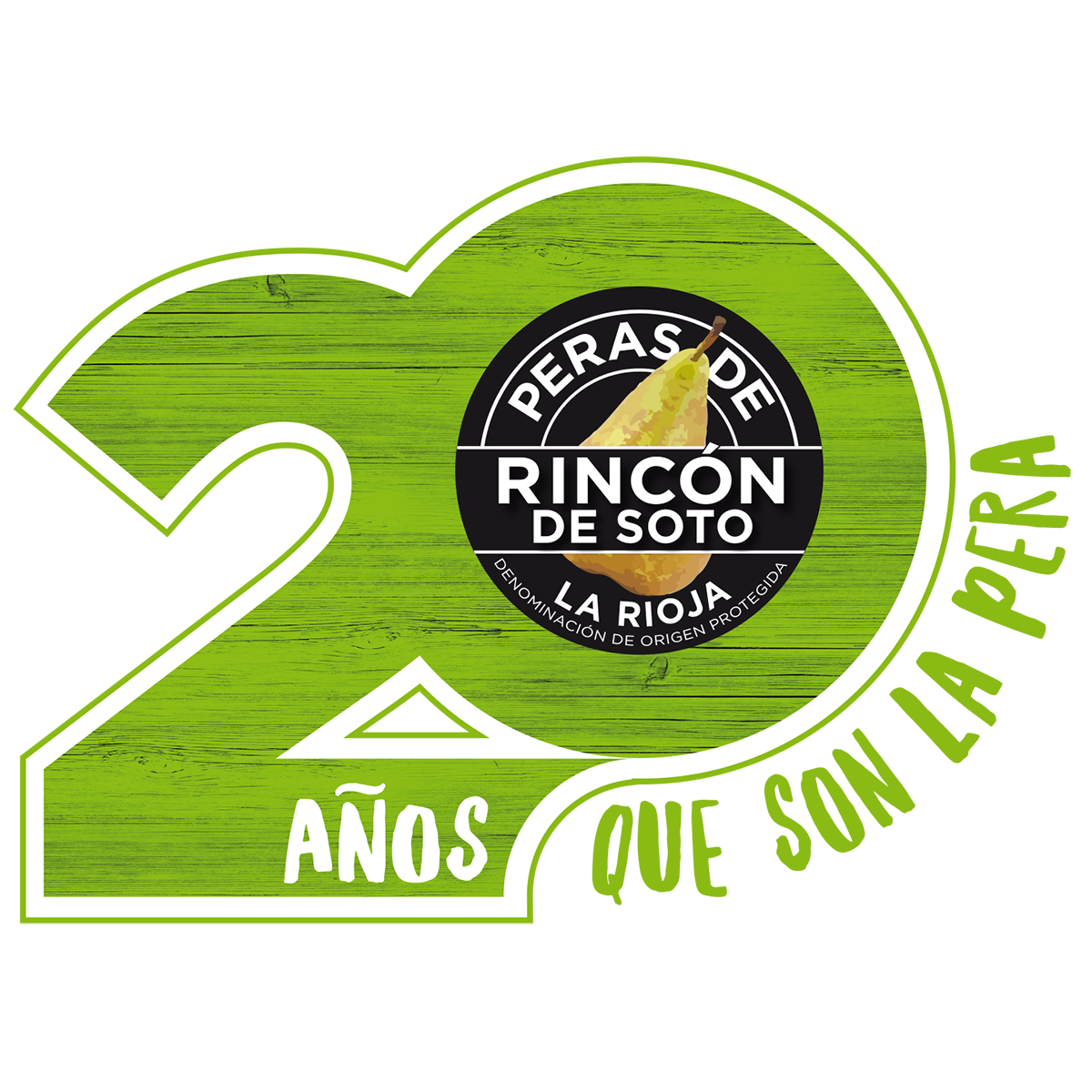 logo 20 anos peras rincon de soto